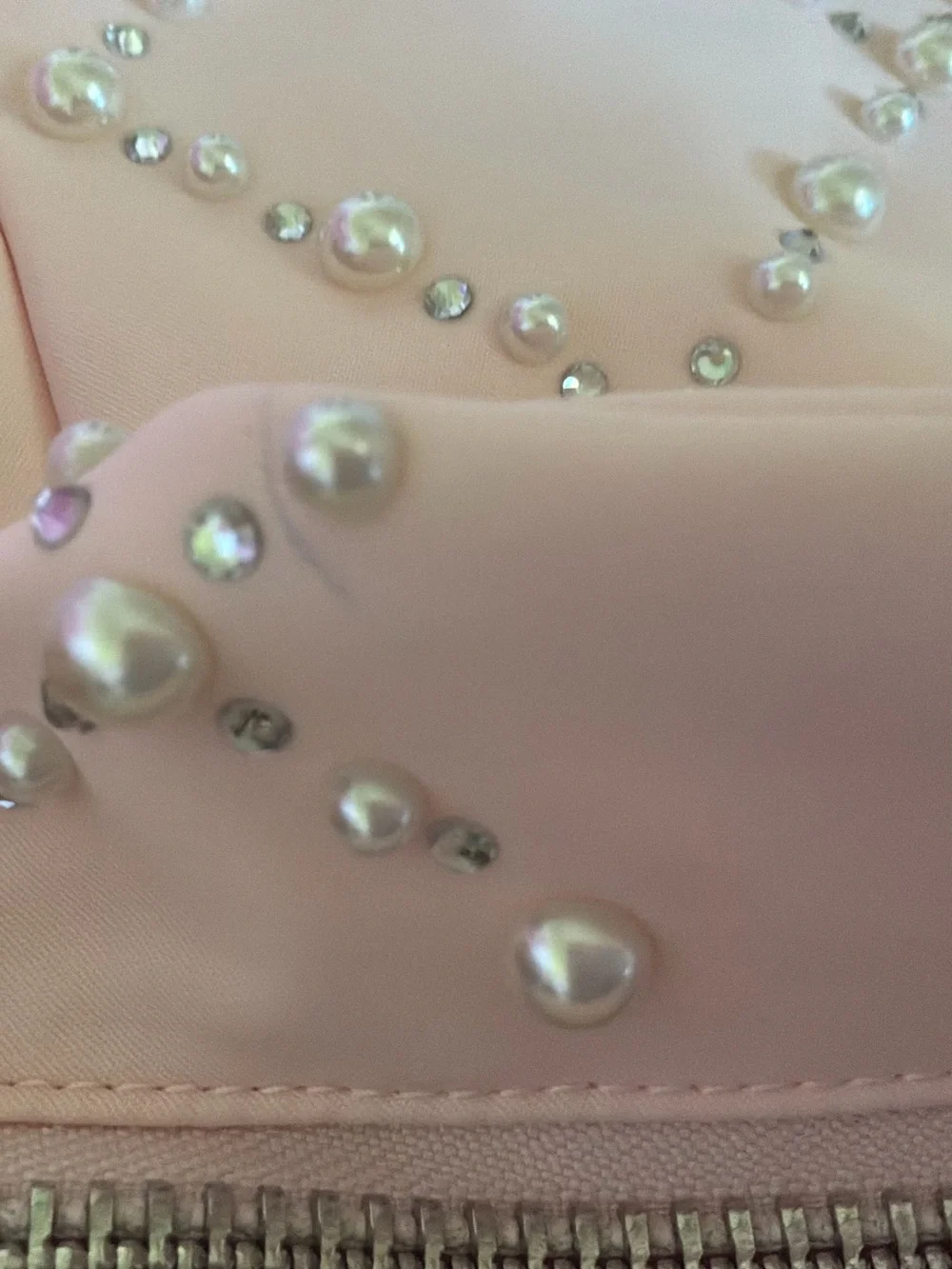 Stoney Clover Lane Pink Pearl-Studded Cosmetic Pouch